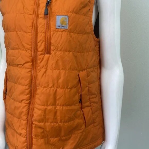 Carhartt Rain Defender Insulated Vest Orange Small - Picture 2 of 8